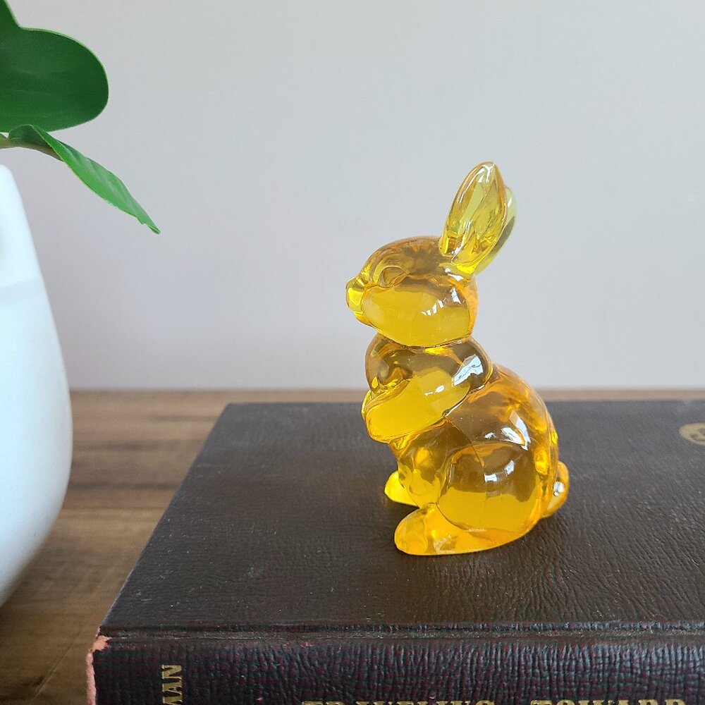 Amber yellow Lucite bunny.